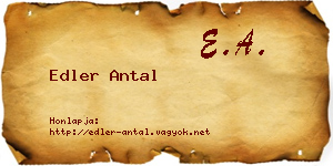 Edler Antal névjegykártya